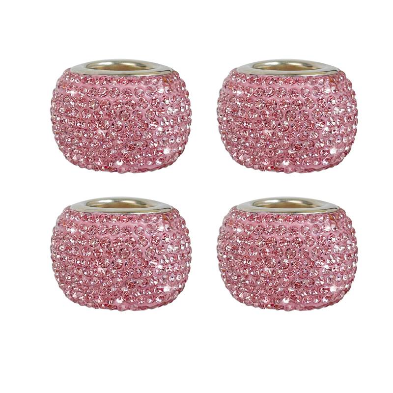 4 Pcs Auto Kopfstütze Kopfstützen Halsbänder Ringe Persönlichkeit Bling Kristall Strass Autositz Kopfstütze Auto Innen Dekoration Zubehör Rosa von SundayZaZa