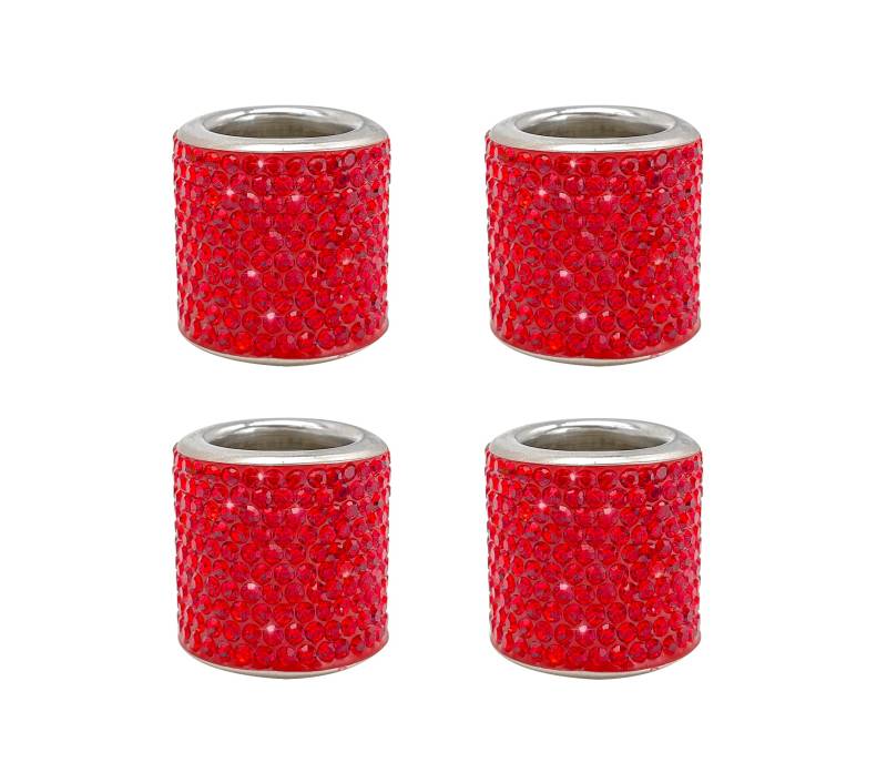 4 Pcs Auto Kopfstütze Kopfstützen Halsbänder Ringe Persönlichkeit Bling Strass Autositz Kopfstütze Auto Innen Dekoration Zubehör Rot von SundayZaZa