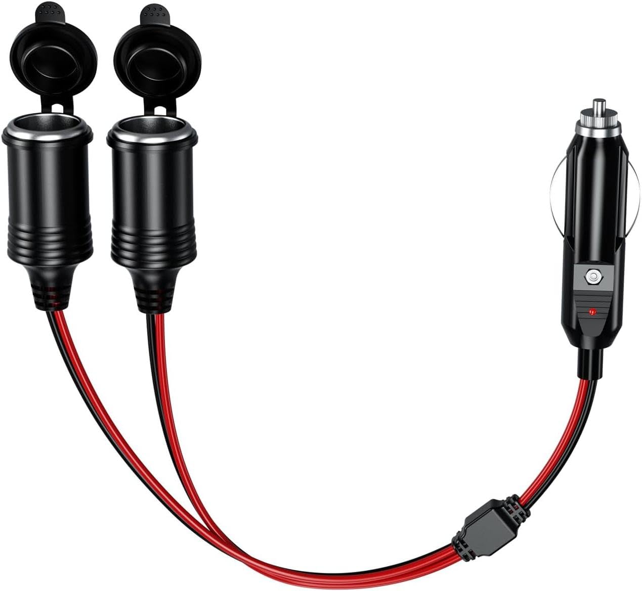 SunnyOcean 19 CM Zigarettenanzünder Verteiler & Stecker - Mit 15A Sicherung - Für 12V/24V Auto Motorrad LKW Lieferwagen Wohnmobil Geräte von SunnyOcean