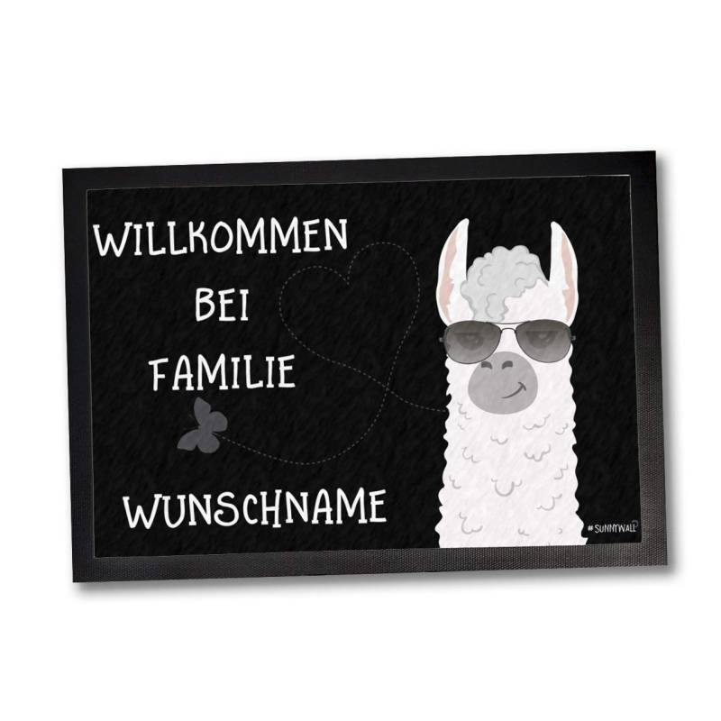 Sunnywall Fußmatte - personalisiert 35 x 50 cm - Alpaka Willkommen von Sunnywall