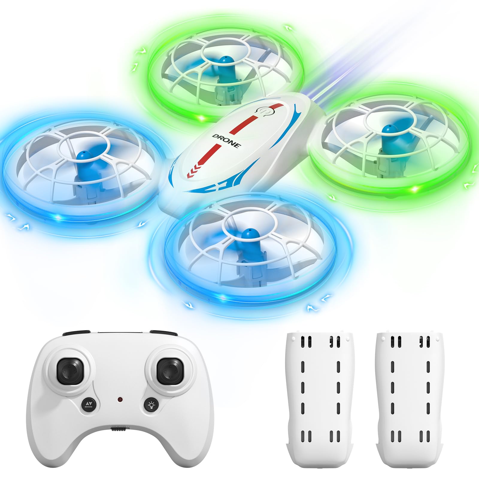 Sunrad Mini Drohne für Kinder und Anfänger, Drone RC Quadrocopter mit 3D-Flip, Headless-Modus, LED-Licht, automatischem Schwebeflug und 2 Batterien, Tolles Geschenk für Jungen und Mädchen von Sunrad