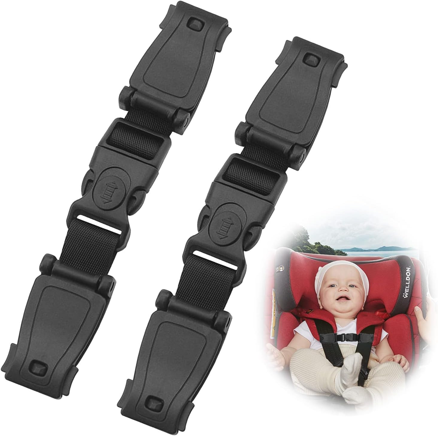 2 Autositz Brustgurt Clip, Kindersicherheitsgurt,Schnalle Gurt für Kinder, Sicherheitsgurt für Autositz,Kinderwagen-Gurte,Kleinkind Einstellbare Sperre Tite Guard für Fahrzeug, Zug, Flugzeug Universal von Sunshine smile