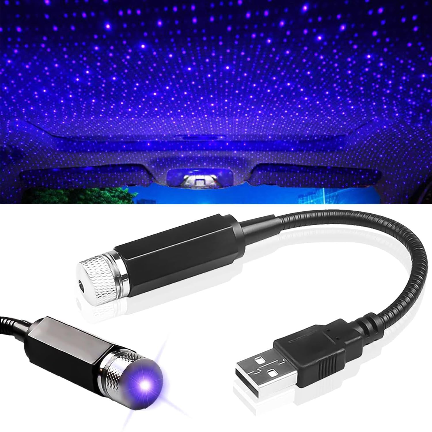 LED Auto Decke Starlight,Einstellbar Auto Innen Atmosphäre Licht,USB Mini Auto Decke Starlight Projection,LED-Licht Universal für Auto,Auto Dach Stern Nachtlicht,LED Lichter Mehrere Modi Plug and Play von Sunshine smile