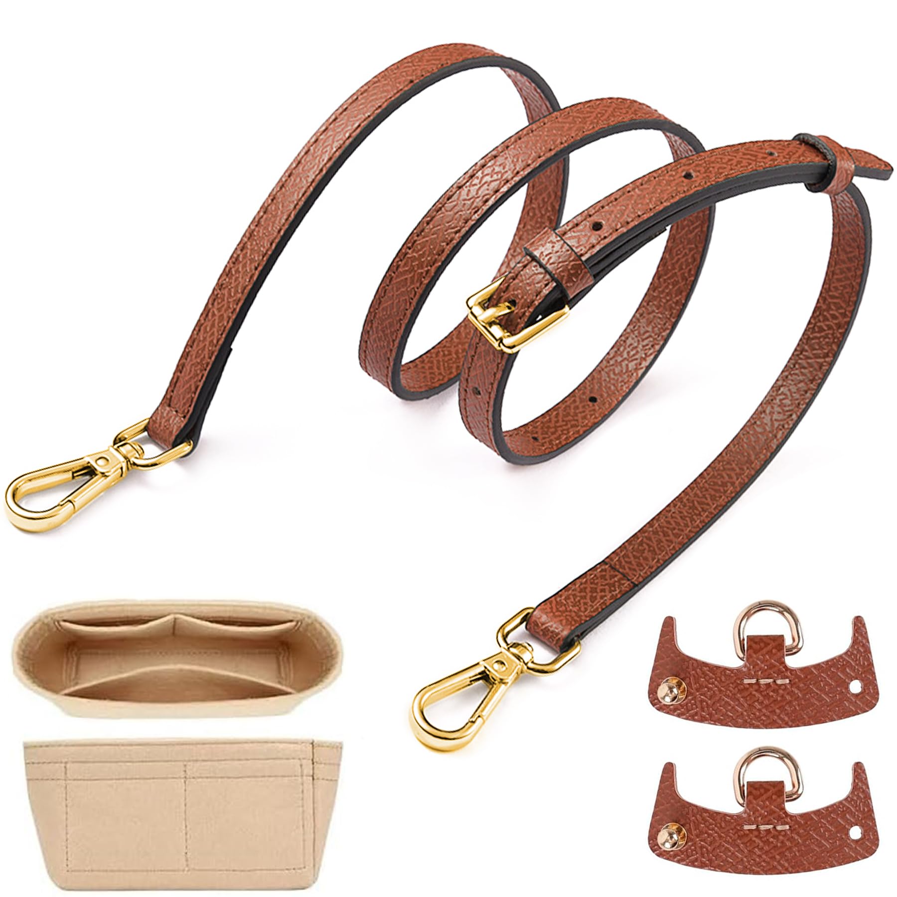 Schultergurt and Organizer für Longchamp Tasche,Taschen Organizer für Longchamp Mini,Schultergurt für Longchamp Tasche Damen,Le Pliage Organizer Mini,Längenverstellbarer Ersatzriemen aus Leder von Sunshine smile