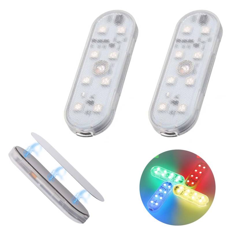 Sunshine smile Auto LED Innenbeleuchtung,2 Stück RGB Auto Innenraumbeleuchtung,Mehrfarbige LED Atmosphäre Licht,LED Touch Licht,Mehrfarbige Ambientebeleuchtung,Wiederaufladbaren USB Auto LED Neon von Sunshine smile