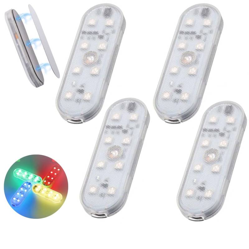 Sunshine smile Auto LED Innenbeleuchtung,4 Stück RGB Auto Innenraumbeleuchtung,Mehrfarbige LED Atmosphäre Licht,LED Touch Licht,Mehrfarbige Ambientebeleuchtung,Wiederaufladbaren USB Auto LED Neon von Sunshine smile