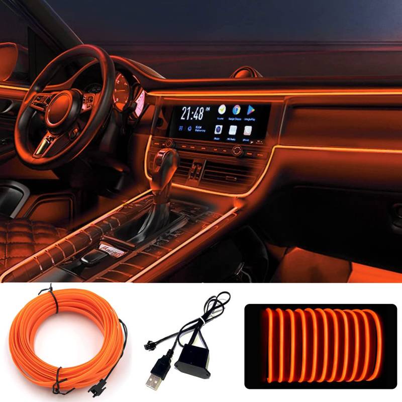 Auto Led Innenbeleuchtung,5m Auto Innenraumbeleuchtung,Led Atmosphäre Licht Auto,Auto LED Streifen,Led Tape Auto,Wasserdicht Ambientebeleuchtung,Led Lampen fürs Auto von Sunshine smile