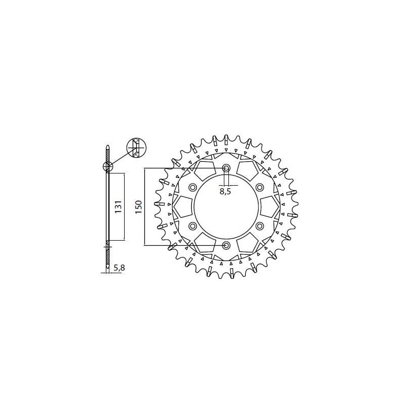 Kettenrad 520 49T WORK-Z 8-3619-49 von Sunstar Sprockets