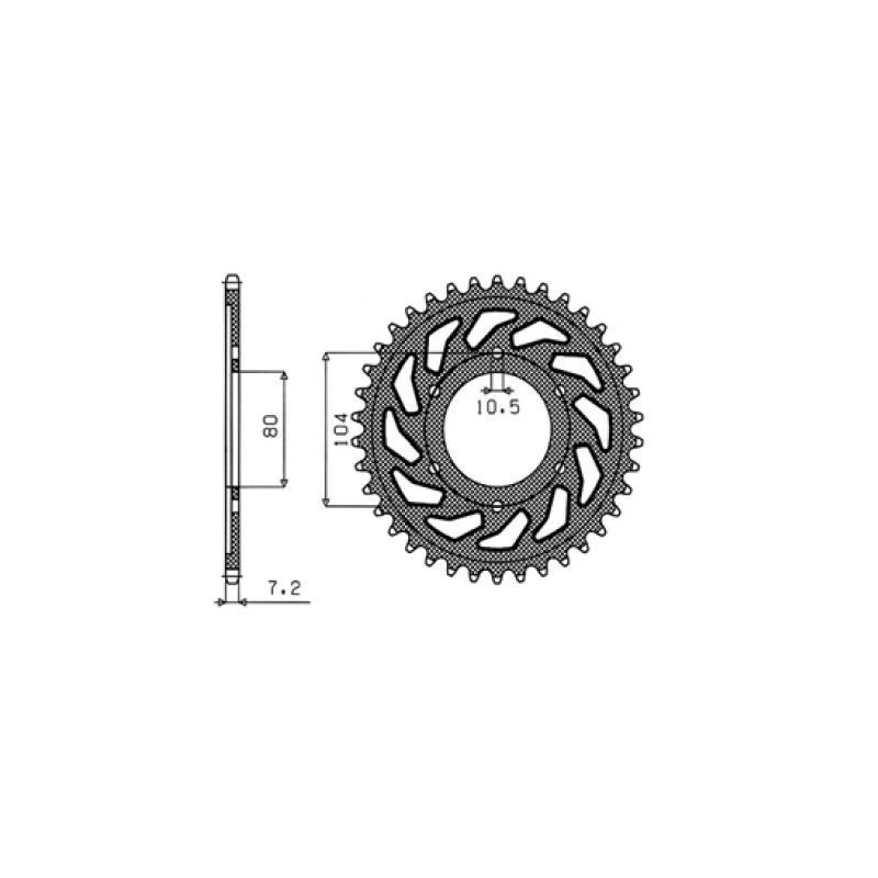 Kettenrad 525 42T STEEL 1-4347-42 von Sunstar Sprockets