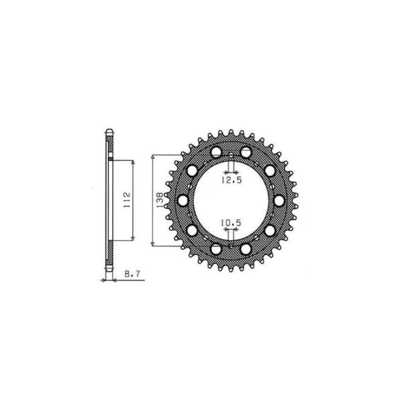 Kettenrad 530 44T STEEL 1-5485-44 von Sunstar Sprockets