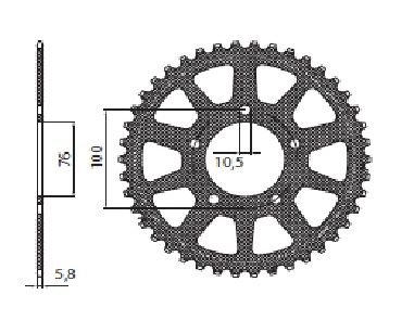 SUNSTAR SPROCKETS Rear Sprocket 520 45T Erg von Sunstar Sprockets