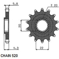 Zahnrad SUNSTAR SUNF3B0-12 von Sunstar