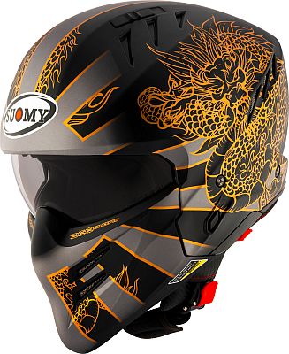 Suomy Armor Dragon, Modularhelm - Matt Schwarz/Grau/Gold - XL von Suomy