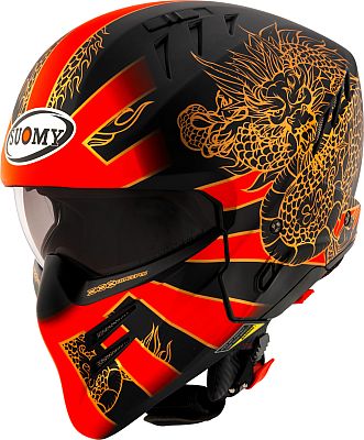 Suomy Armor Dragon, Modularhelm - Matt Schwarz/Rot/Gold - XL von Suomy