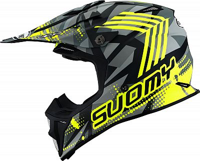 Suomy MX Speed Pro Sergeant, Motocrosshelm Mips - Matt Schwarz/Grau/Hellgrau/Neon-Gelb - M von Suomy