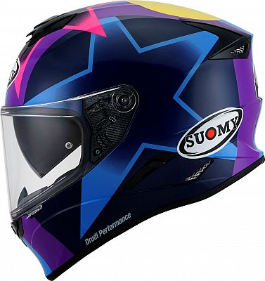 Suomy Stellar Bastianini Replica, Integralhelm - Dunkelblau/Blau/Lila/Pink/Gelb - XL von Suomy