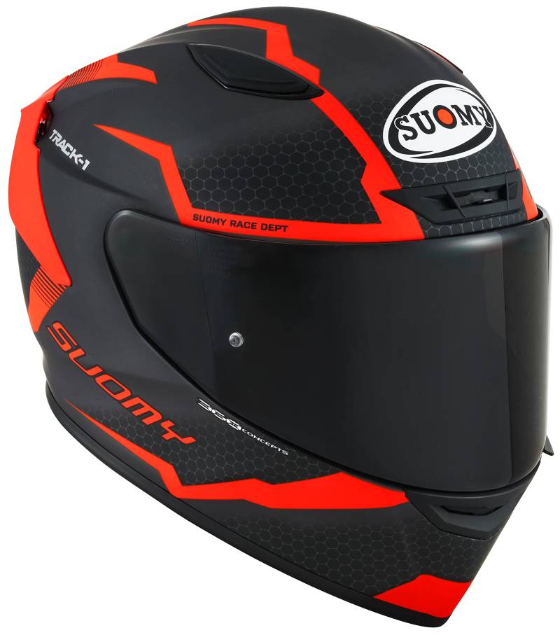 Suomy Track-1 Reaktion Integralhelm unisex (anthrazitmatt/rot), L (59) von Suomy