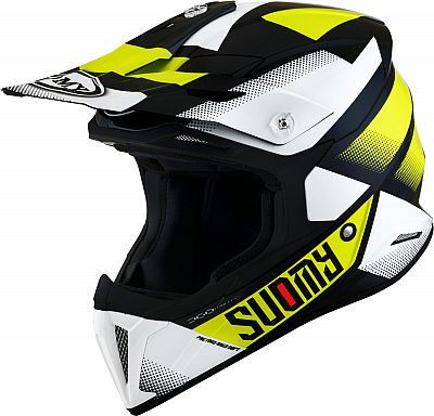 Suomy X-Wing Grip, Motocrosshelm - Schwarz/Weiß/Neon-Gelb - S von Suomy