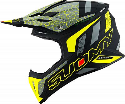 Suomy X-Wing Reel, Motocrosshelm - Matt Schwarz/Neon-Gelb/Grau - XS von Suomy