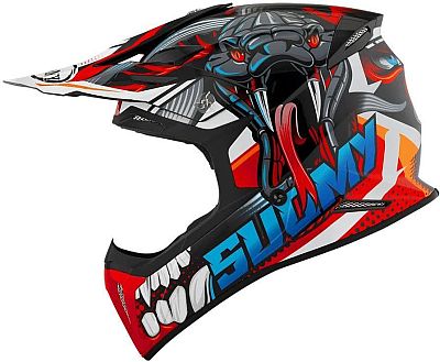 Suomy X-Wing Snake, Motocrosshelm - Schwarz/Grau/Rot/Blau - L von Suomy