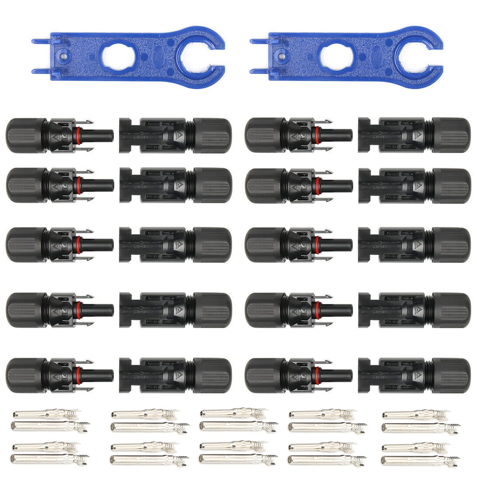 10 Paar Solarstecker 2.5/4/6mm² Männlich/Weiblich photovoltaik solarpanel Stecker Steckverbinder,für Stecker Kabel Buchse Kupplung solaranlage,Mit 2pcs Schraubenschlüssel von SupBiky