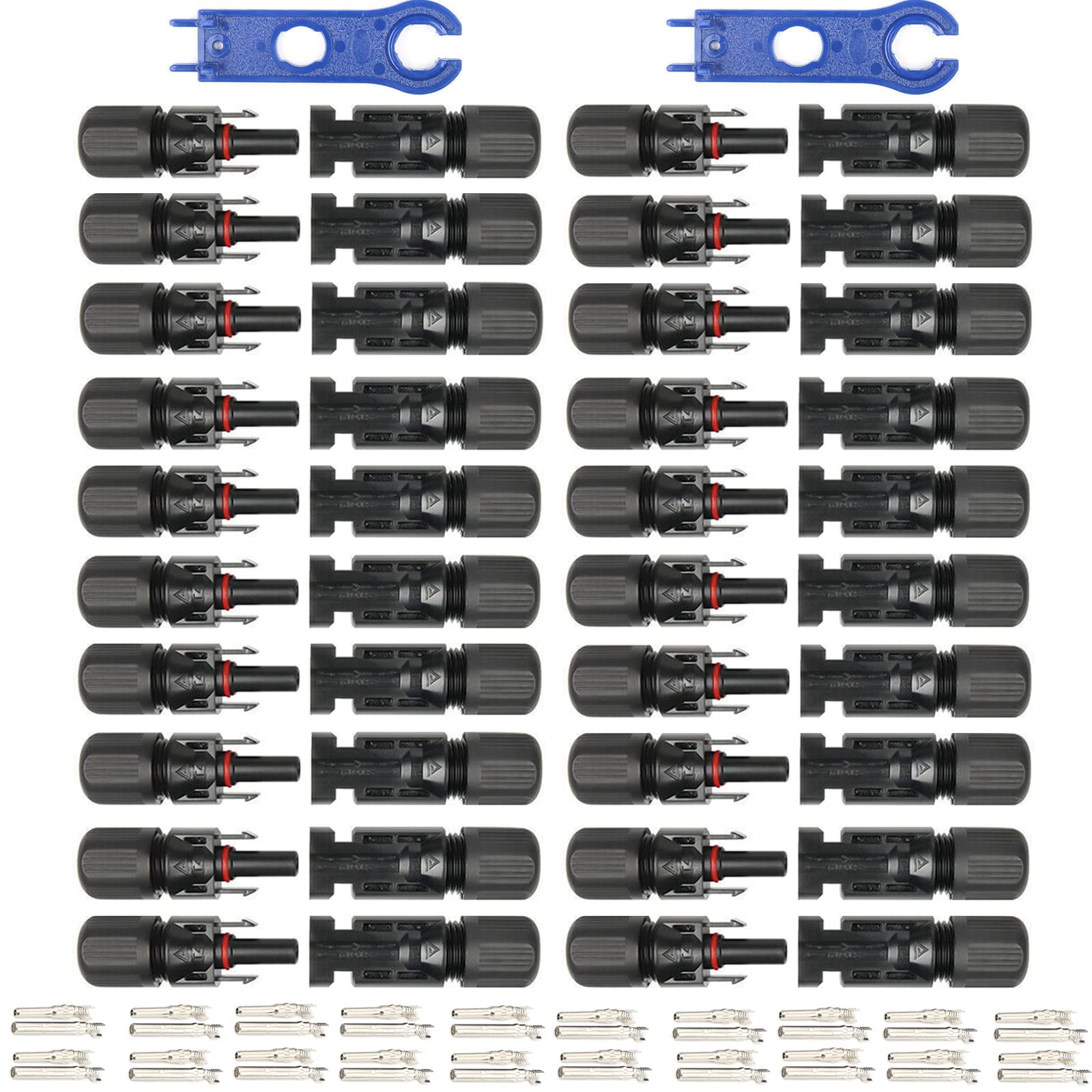 20 Paar Solarstecker 2.5/4/6mm² Männlich/Weiblich photovoltaik solarpanel Stecker Steckverbinder,für Stecker Kabel Buchse Kupplung solaranlage,Mit 2pcs Schraubenschlüssel von SupBiky