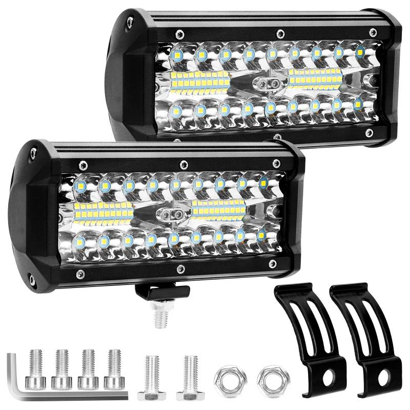 SUPAREE Arbeitsscheinwerfer LED 12V Auto, LED Zusatzscheinwerfer 12V Auto Arbeitsscheinwerfer led 12v IP67 7"240 Watt 24000LM Auto Scheinwerfer für LKW, Anhänger, Traktor, SUV, ATV, Offroad von SUPAREE