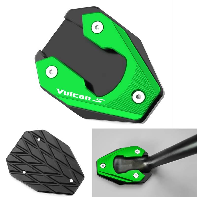 Modeer Motorrad Ständer Platte Passt Für Kawasa.ki Vulcan S 650 2015-2021 2022 2023 2024 | Vulcan Cafe 2018-2023 | vulcan s zubehör(V1-Grün) von Super Modeer