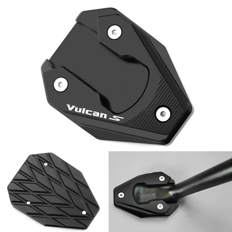 Modeer Motorrad Ständer Platte Passt Für Kawasa.ki Vulcan S 650 2015-2021 2022 2023 2024 | Vulcan Cafe 2018-2023 | vulcan s zubehör(V1-Schwarz) von Super Modeer