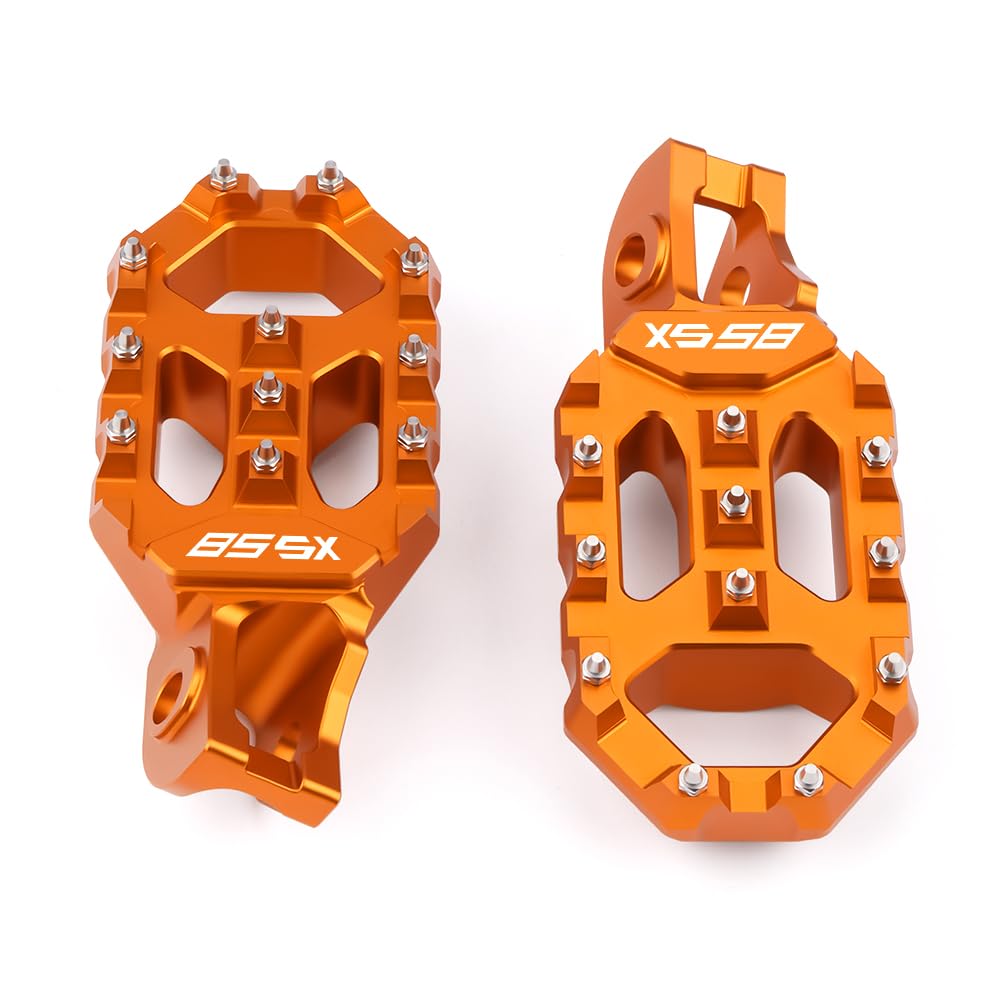 Super Modeer Enduro-Motorrad Fußrasten Rest Pedale für K.T.M 85SX 125SX/250-450SX-F/XCF 125-530 EXC/EXC-F 125-300XC/XCF/SX/SXF 250-450XC-F 125-300XC-W Zubehör (85SX-orange) von Super Modeer