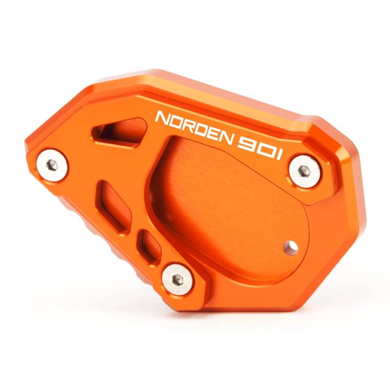 Super Modeer Motorrad seitenständer Verlängerungspolster Kompatibel mit Husq.var.na Norden 901 2021 2022 2023 CNC Zubehör (Orange) von Super Modeer