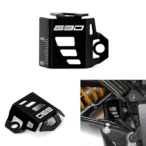 Motorrad CNC Bremsflüssigkeitsbehälter hinten Tank Öldeckel Behälterschutz zubehör Geeignet zu K.T.M 690 SMC R 2009-2024+ / 690 Enduro R 2016-2024+ / 690 DUKE 2013-2019 black von Super Vici