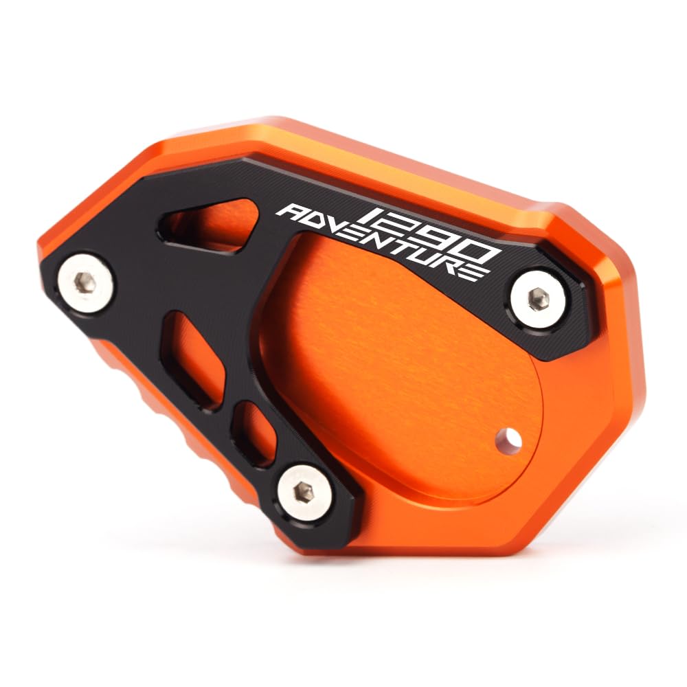 Motorrad Seitenständer Fit For KTM 1290 Adventure 2014 2015 2016 | 1290 Adventure R | S | T 2016-2020 2021 2022 2023 Ständer Platte Passt Kickstand Side Stand KTM 1290 Accessories Black - Orange von Super Vici