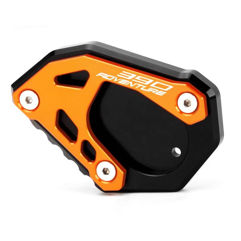 Motorrad Seitenständer Fit For KTM 390 Adventure 2020 2021 2022 2023 KTM 390 ADV Ständer Platte Passt Kickstand Side Stand KTM 390adv Accessories Orange - Black von Super Vici