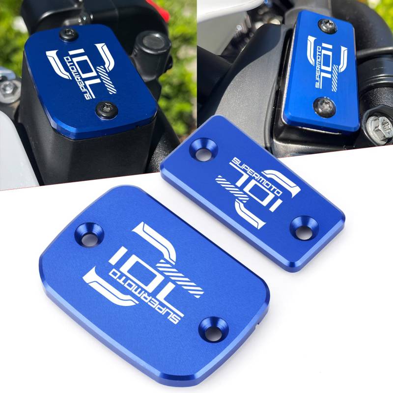 Super Vici Motorrad CNC Bremsflüssigkeit Zylinder Hauptbremsbehälterdeckel Zubehör Kompatibel mit HUSQ.VARNA 701 Supermoto 2016 2017 2018 2019 2020 2021 (Blau-1) von Super Vici