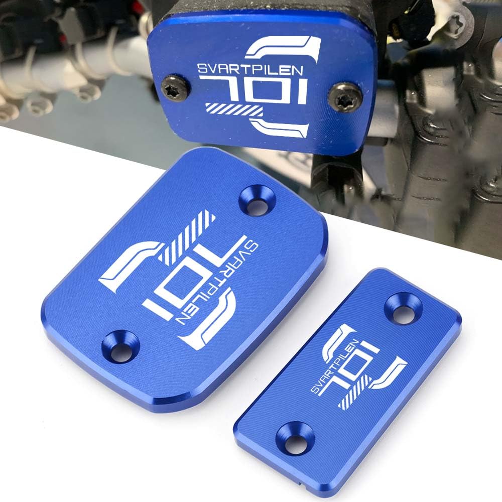 Super Vici Motorrad CNC Bremsflüssigkeit Zylinder Hauptbremsbehälterdeckel Zubehör Kompatibel mit HUSQ.VARNA Svartpilen 701 Style 2019 2020 (Blau-1) von Super Vici