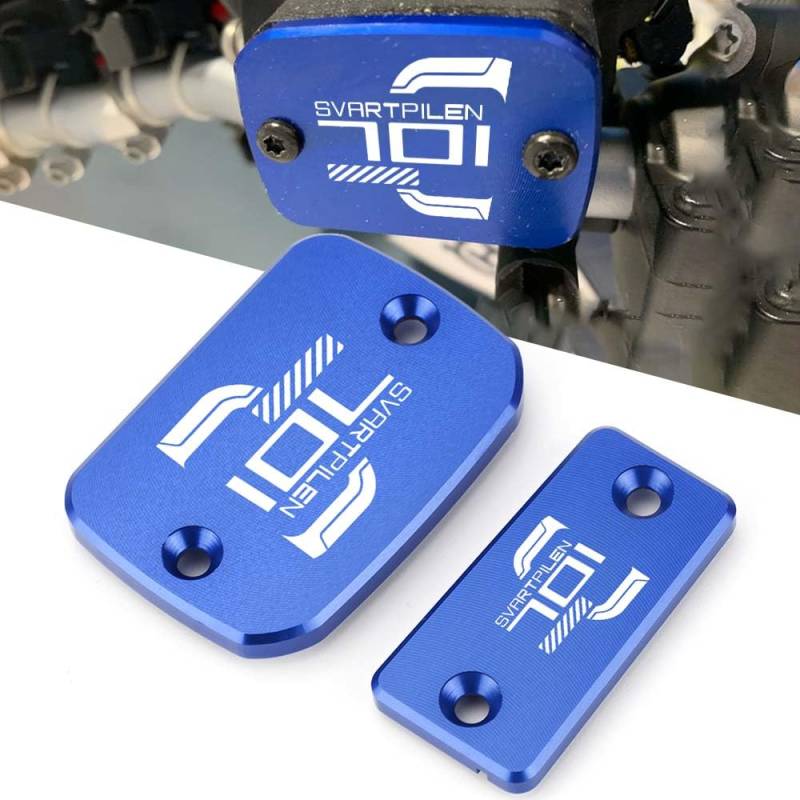 Super Vici Motorrad CNC Bremsflüssigkeit Zylinder Hauptbremsbehälterdeckel Zubehör Kompatibel mit HUSQ.VARNA Svartpilen 701 Style 2019 2020 (Blau-1) von Super Vici