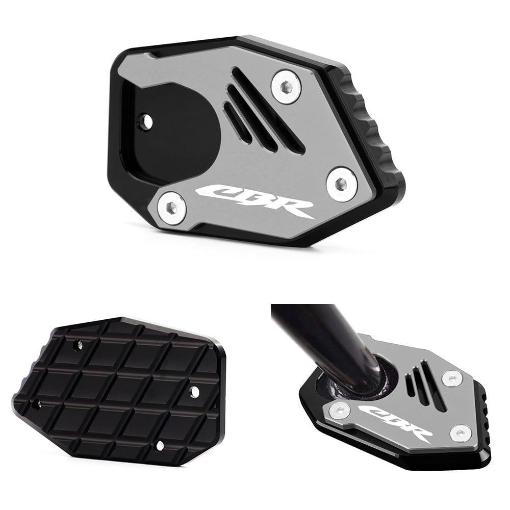 Super Vici Motorrad seitenständer Verlängerungspolster Für Hon.da CBR 300 R 2014-2020 | CBR 500 R 2013-2020 | CBR 650 R 2019-2021 CNC Zubehör (cbr-grau) von Super Vici