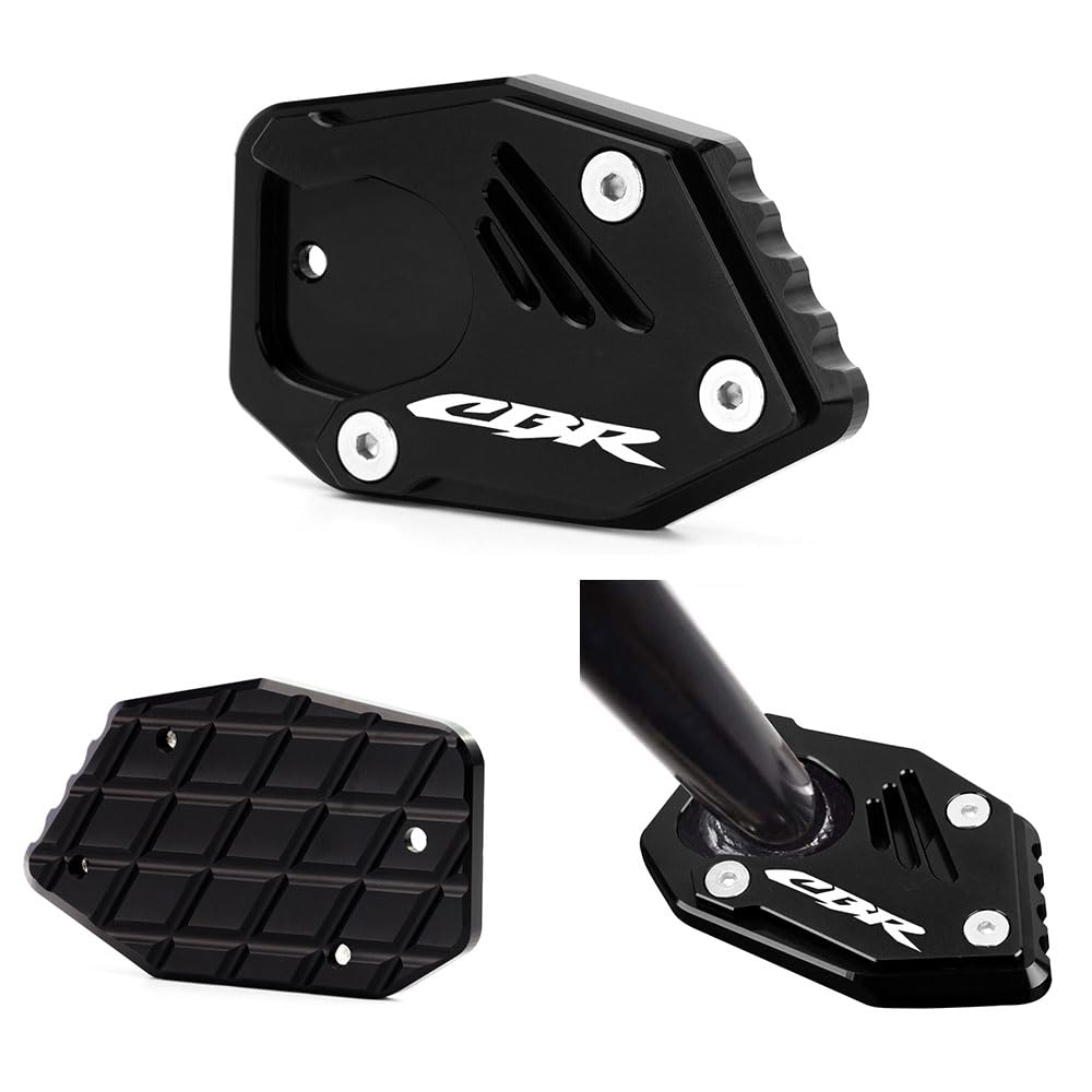 Super Vici Motorrad seitenständer Verlängerungspolster Für Hon.da CBR 300 R 2014-2020 | CBR 500 R 2013-2020 | CBR 650 R 2019-2021 CNC Zubehör (cbr-schwarz) von Super Vici