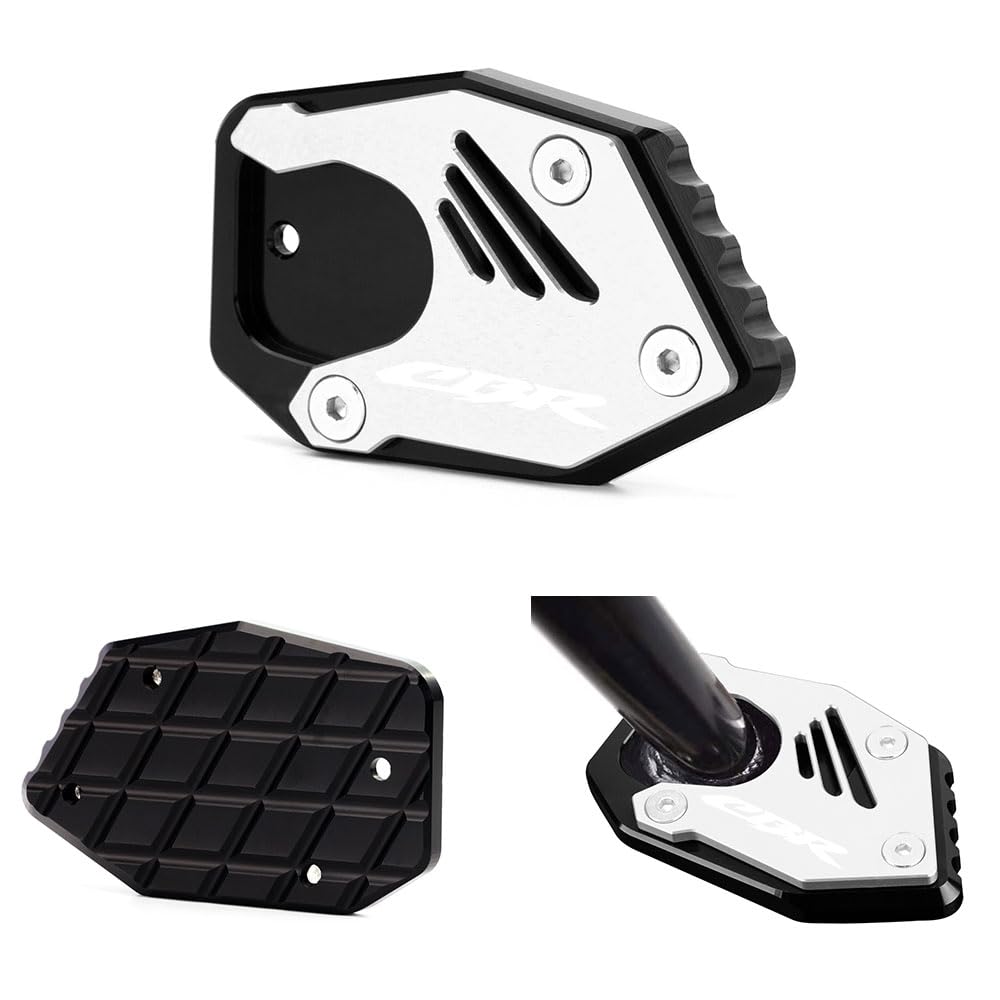 Super Vici Motorrad seitenständer Verlängerungspolster Für Hon.da CBR 300 R 2014-2020 | CBR 500 R 2013-2020 | CBR 650 R 2019-2021 CNC Zubehör (cbr-silber) von Super Vici