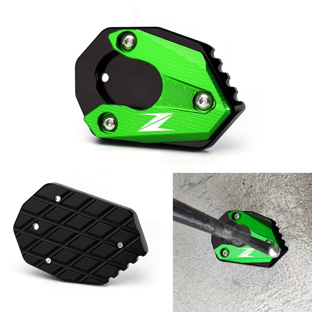 Super Vici Mototorrad Seitenständer Fit Für Kawasaki Z300 Z650 Z800 Z900 Z1000 R SX | NINJA300 NINJA 650 1000 SX | ER6N ER6F ER4F 2022 Ständer FootSide Enlarge Platte Passt Kickstand Pedale GN2 von Super Vici