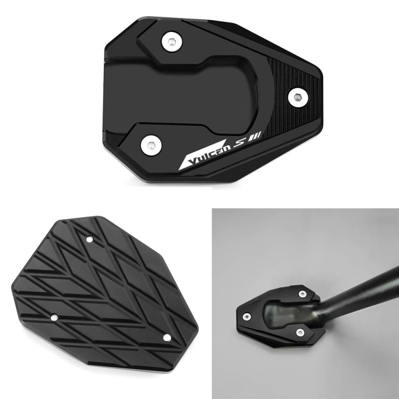 Vici Motorrad Black Seitenständer Fit Für Kawasaki Vulcan S 650 VN650 EN650 2015-2020 2021 2022 2023 2024 | Vulcan Cafe 2018-2022 2023 Ständer Platte Passt Kickstand Pedale von Super Vici