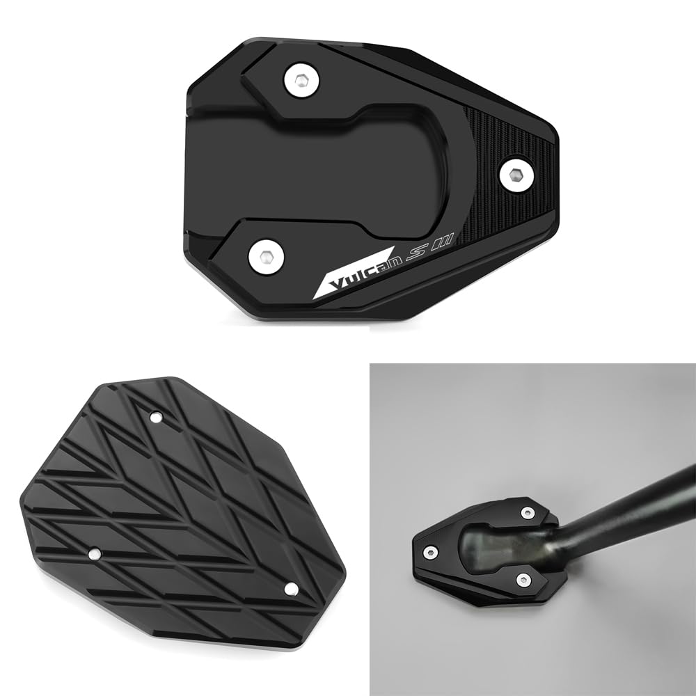 Vici Motorrad Black Seitenständer Fit Für Kawasaki Vulcan S 650 VN650 EN650 2015-2021 2022 2023 2024 | Vulcan Cafe 2018-2022 2023 Ständer Platte Passt Kickstand Pedale von Super Vici