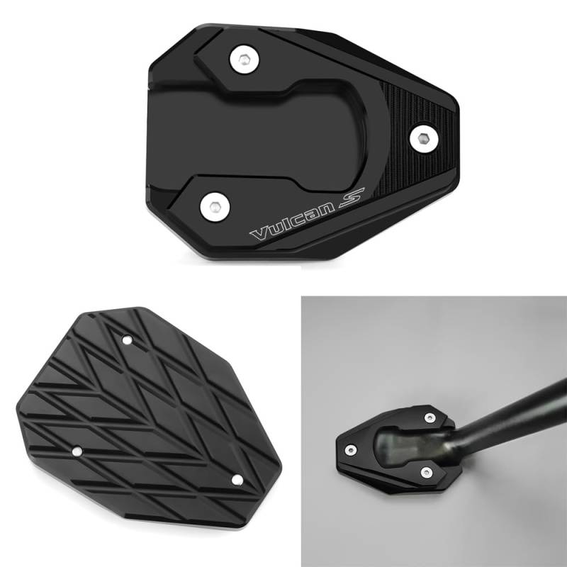 Vici Motorrad Black Seitenständer Fit Für Kawasaki Vulcan S 650 VN650 EN650 2015-2022 2023 2024 | Vulcan Cafe 2018-2022 2023 Ständer Platte Passt Kickstand Pedale von Super Vici