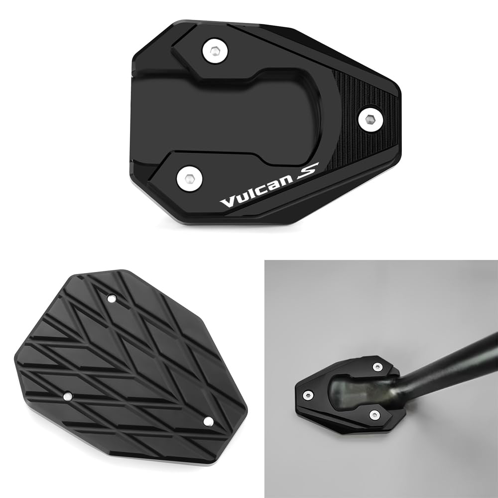 Vici Motorrad Black Seitenständer Fit Für Kawasaki Vulcan S 650 VN650 EN650 2015-2023 2024 | Vulcan Cafe 2018-2022 2023 Ständer Platte Passt Kickstand Pedale von Super Vici