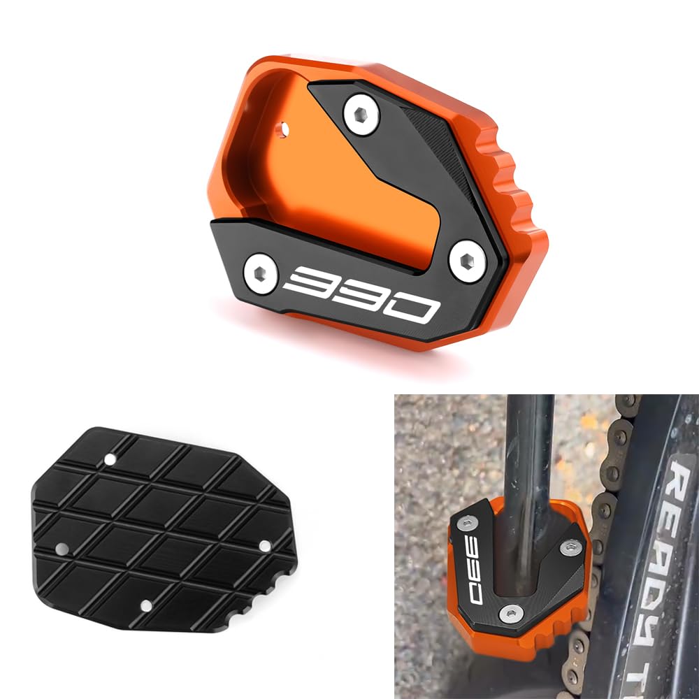 Vici Motorrad Black & Orange Seitenständer Fit For KTM 790DUKE 2018-2024 | 890DUKE 2020-2024 | 990 DUKE 2023 2024 | DUKE 790 890 990 Ständer Platte Passt Kickstand Pedale KTM DUKE Accessories von Super Vici