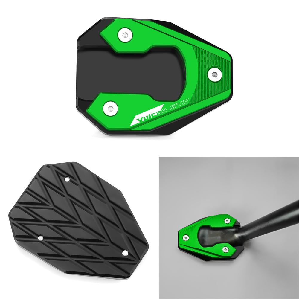 Vici Motorrad Green Seitenständer Fit Für Kawasaki Vulcan S 650 VN650 EN650 2015-2021 2022 2023 2024 | Vulcan Cafe 2018-2022 2023 Ständer Platte Passt Kickstand Pedale von Super Vici