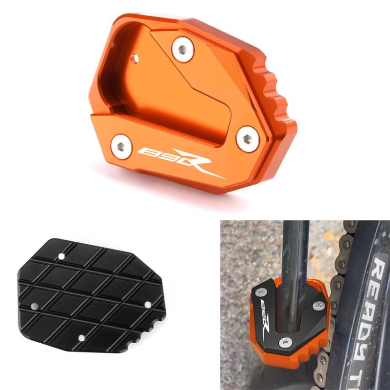 Vici Motorrad Orange Seitenständer Fit For KTM 790DUKE 2018-2024 | 890 DUKE 2020-2024 | 990DUKE 2023 2024 | DUKE 790 890 990 Ständer Platte Passt Kickstand Pedale KTM DUKE Accessories von Super Vici