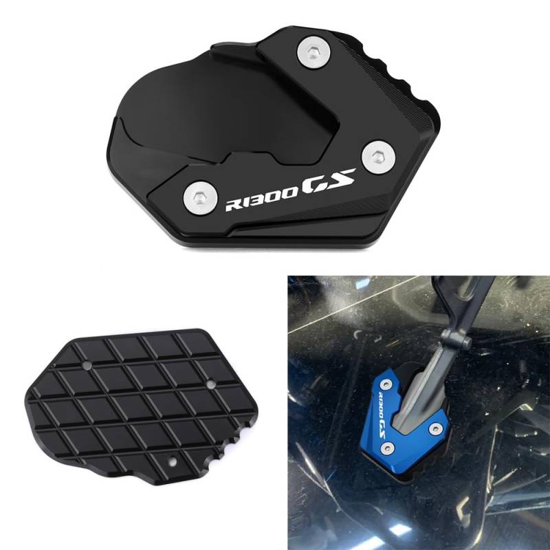 Vici Motorrad Schwarz Seitenständer Für BMW R1300GS Ständer Platte Passt 2024 BMW R1300 GS Kickstand Pedale R1300GS Accessori von Super Vici