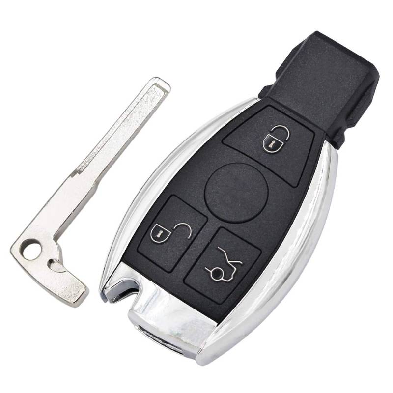 Super1 3-Tasten-Fernbedienung Autoschlüssel Funkschlüssel Car Key Shell Gehäuse Gehäuse für Mercedes für Benz A B C E S Klasse W203 W204 W205 W210 W211 W212 W221 W222, Schwarz, BGA3B von Super1